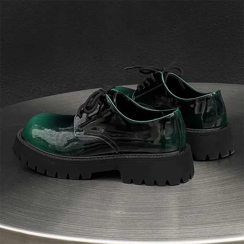 Breathable Height Increasing Sneakers Men Zapatos Spring Fashion British Men Leather Shoes Tooling Ankle Loafers Dress Wedding
