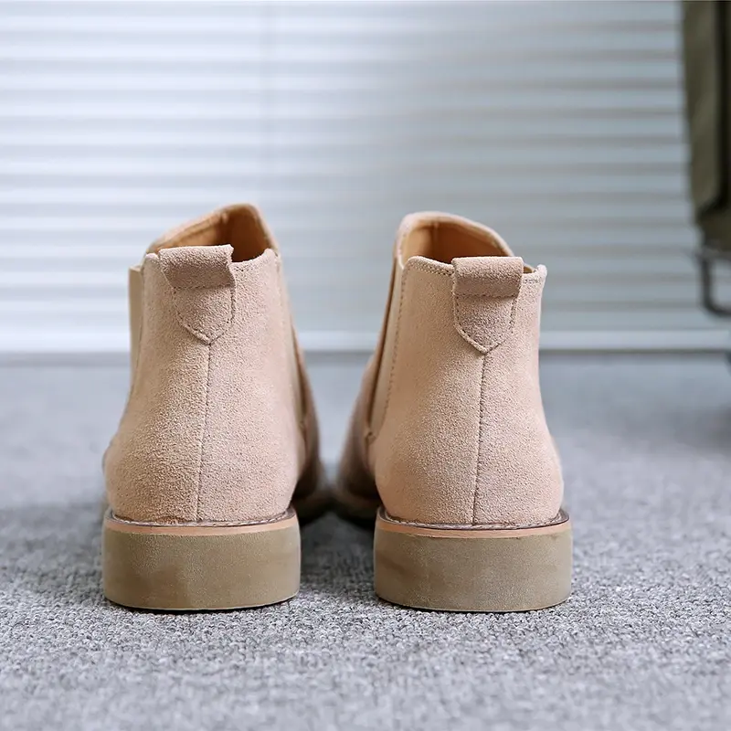 Spring Autumn Fashion British Men Casual Cow Suede Leather Shoes Ankle Boots Luxury Outdoor Work Tooling Chelsea Boots Big Size