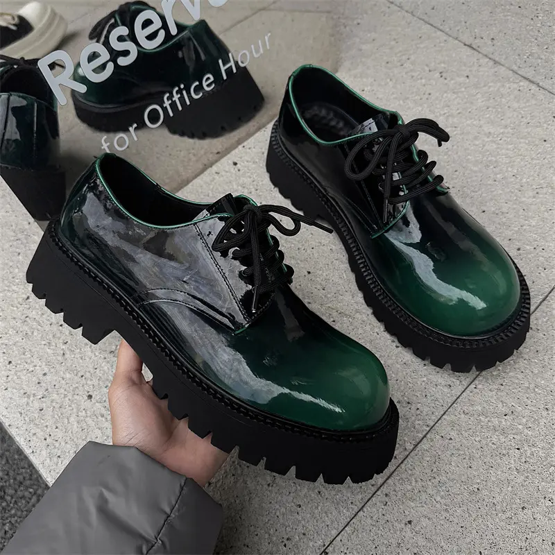 Breathable Height Increasing Sneakers Men Zapatos Spring Fashion British Men Leather Shoes Tooling Ankle Loafers Dress Wedding
