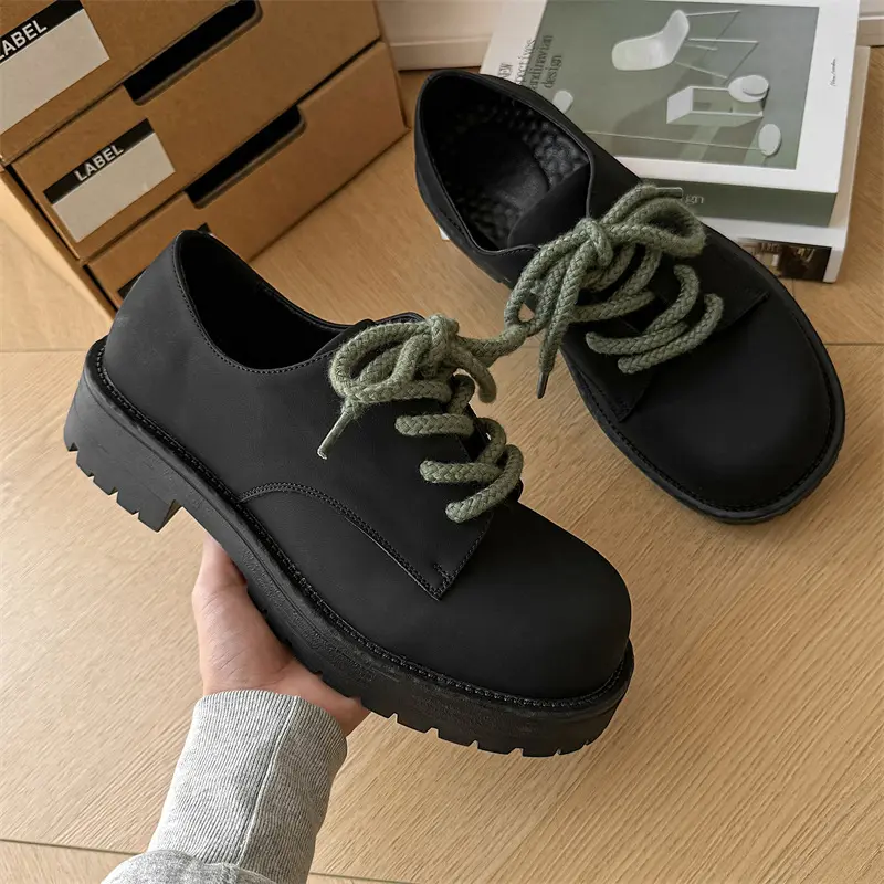 New Designer Loafers Men Black Luxury Dress Leather Shoes Breathable Height Increasing Spring Autumn Outdoor Work Ankle Boots