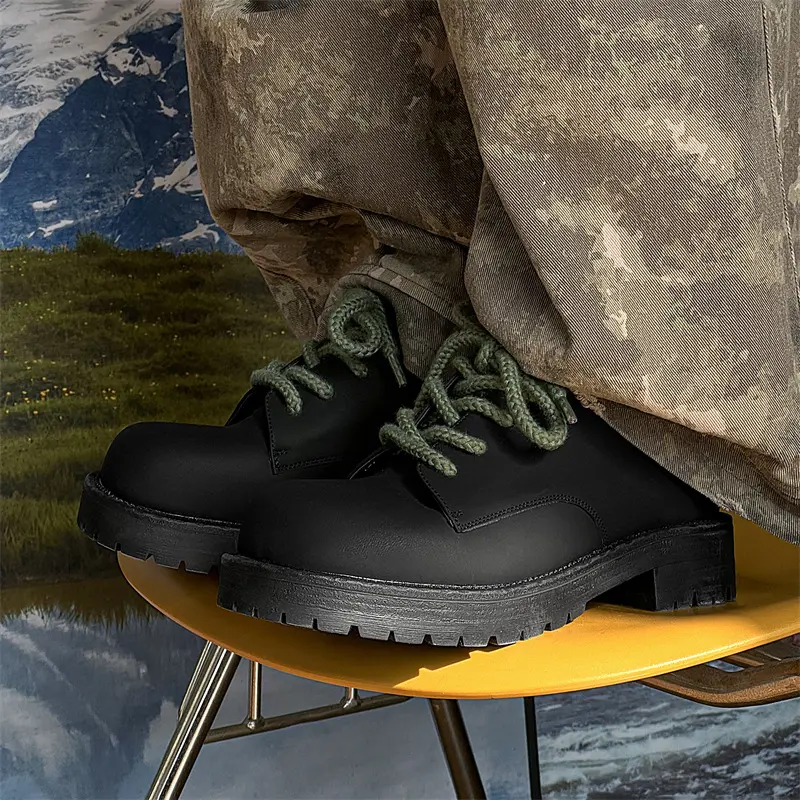 New Designer Loafers Men Black Luxury Dress Leather Shoes Breathable Height Increasing Spring Autumn Outdoor Work Ankle Boots