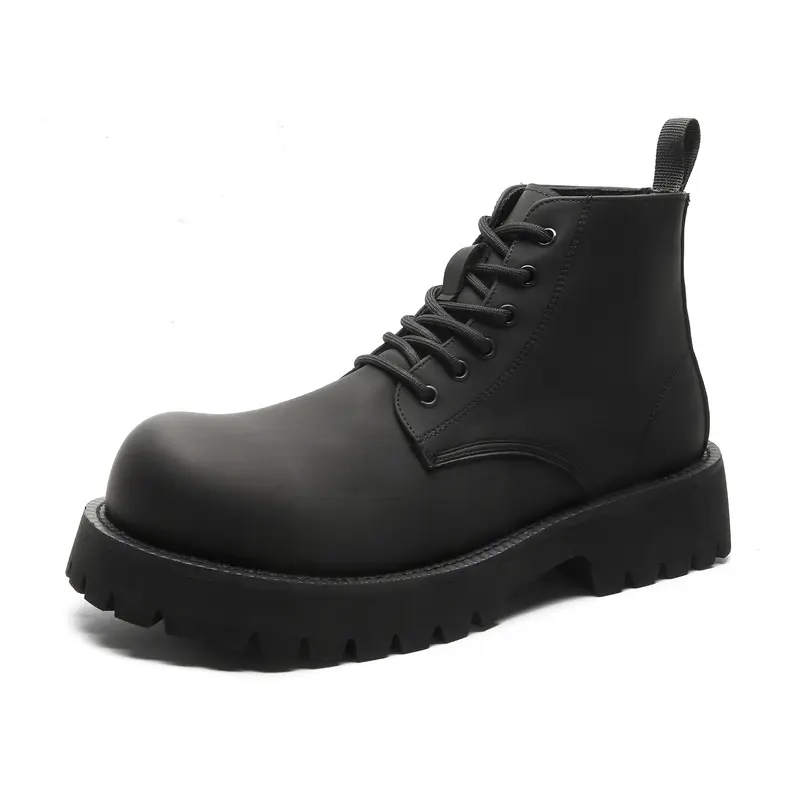 New Handmade Black Vintage British Men Ankle Boots High Quality Leather Shoes Tooling Desert Motorcycle Boots Military Boots