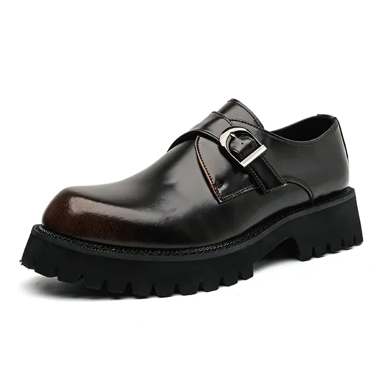 Luxury Men Leather Shoes Vintage British Business Ankle Dress Loafers Heightening Shoes Work Wedding Italian Shoes Men Formal