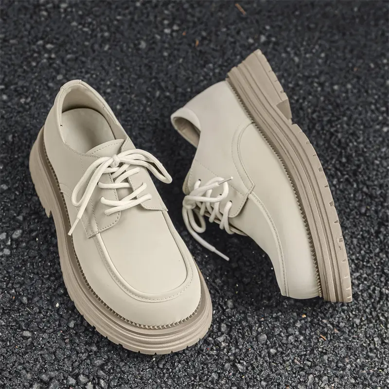 Luxury Designer Shoes Breathable Height Increasing Men Casual Loafers Vintage British Tooling Leather Shoe Business Sneakers Men