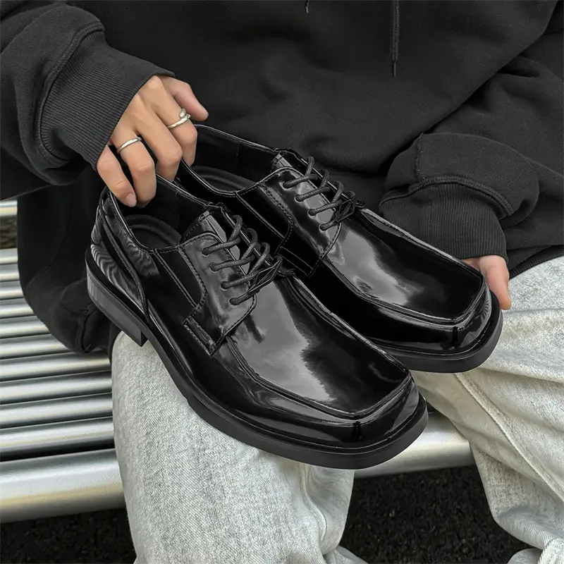 New Handmade High Quality Vintage Men Dress Leather Shoes Spring Autumn Business Wedding Loafers Men Italian Shoes Wedge