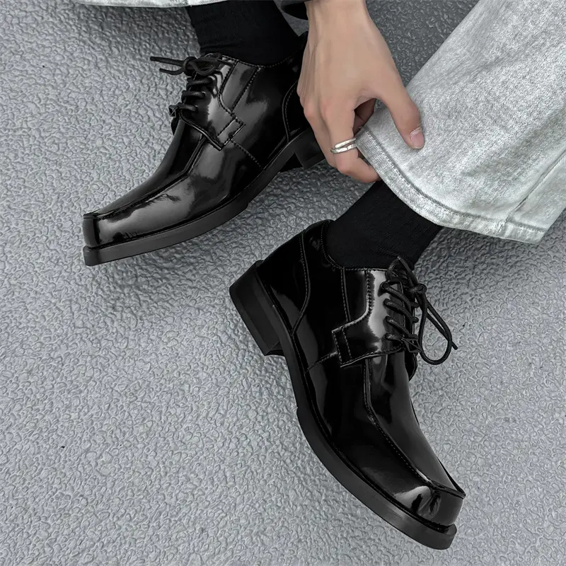 New Handmade High Quality Vintage Men Dress Leather Shoes Spring Autumn Business Wedding Loafers Men Italian Shoes Wedge