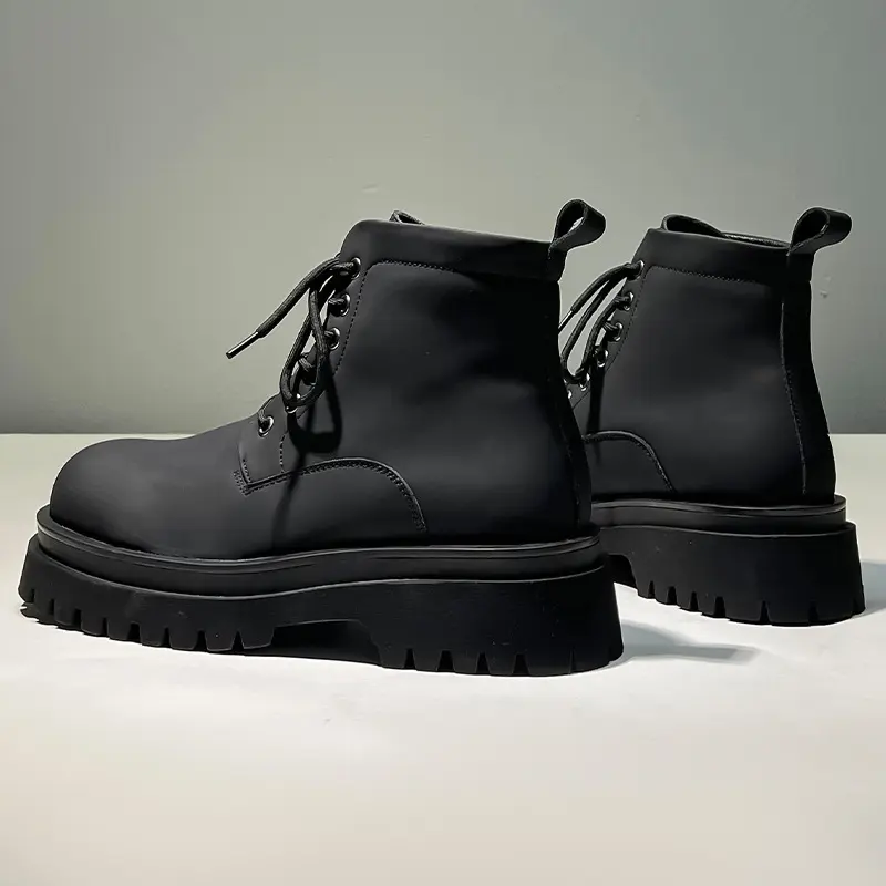 New Vintage British Men Boots Autumn Winter Platform Boots Dress Handmade Luxury Height Increasing Shoes Fashion Tooling Boots