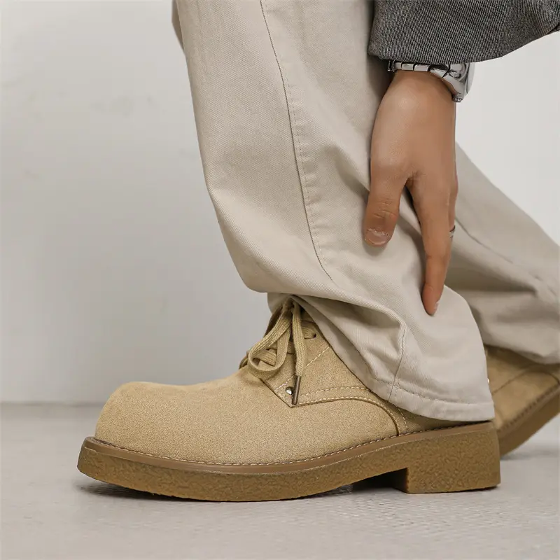 New Fashion British Men Casual Cow Suede Leather Shoes Spring Summer Formal Dress Loafers Bisiness Work Wedding Oxfords