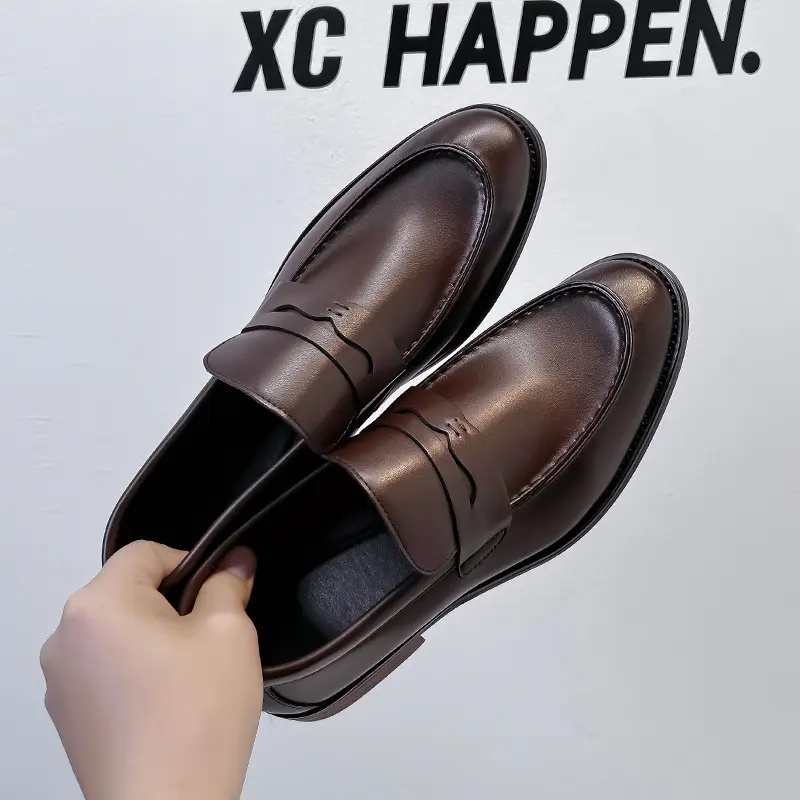 New Summer Men Casual Leather Shoes High Quality Vintage British Business Dress Shoes Work Loafers Wedding Shoes