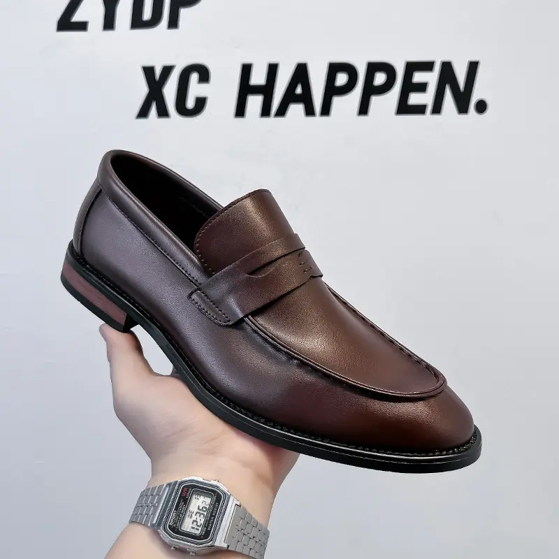 New Summer Men Casual Leather Shoes High Quality Vintage British Business Dress Shoes Work Loafers Wedding Shoes