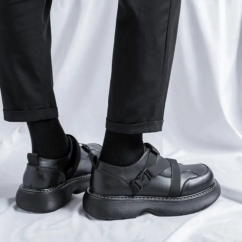New Business Men Casual Leather Shoes Luxury Designer Dress Shoes Spring Autumn Height Increasing Fashion Wedding Loafers