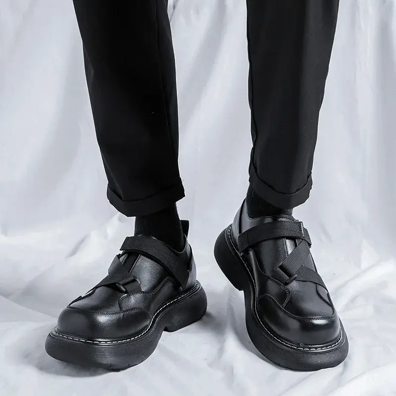 New Business Men Casual Leather Shoes Luxury Designer Dress Shoes Spring Autumn Height Increasing Fashion Wedding Loafers