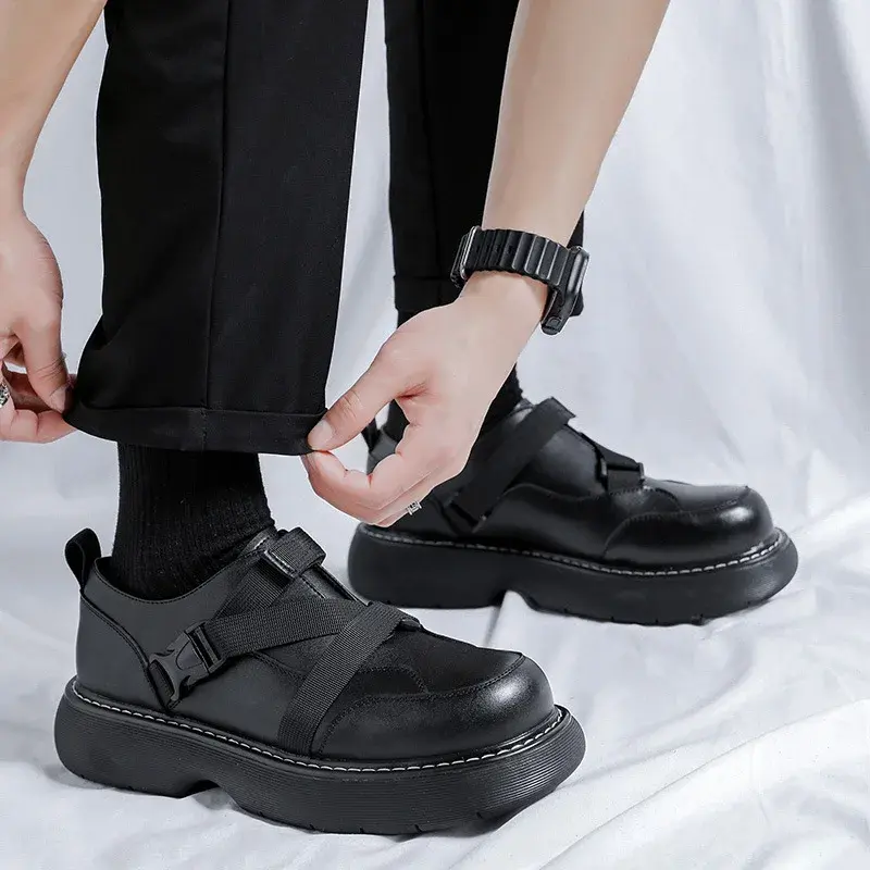 New Business Men Casual Leather Shoes Luxury Designer Dress Shoes Spring Autumn Height Increasing Fashion Wedding Loafers