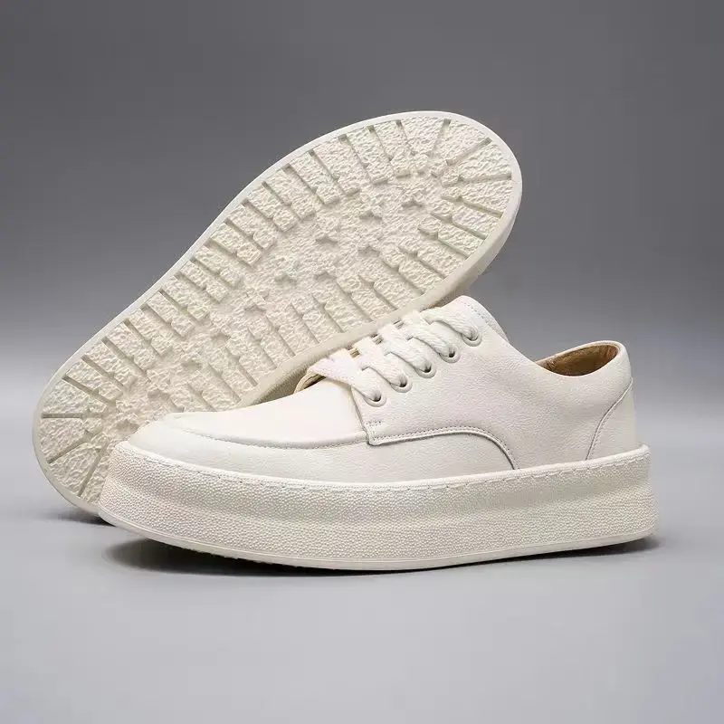 New Luxury Fashion Casual Men Shoes White Dress Leather Shoes Height Increasing Breathable Designer Shoes Loafers Sneakers