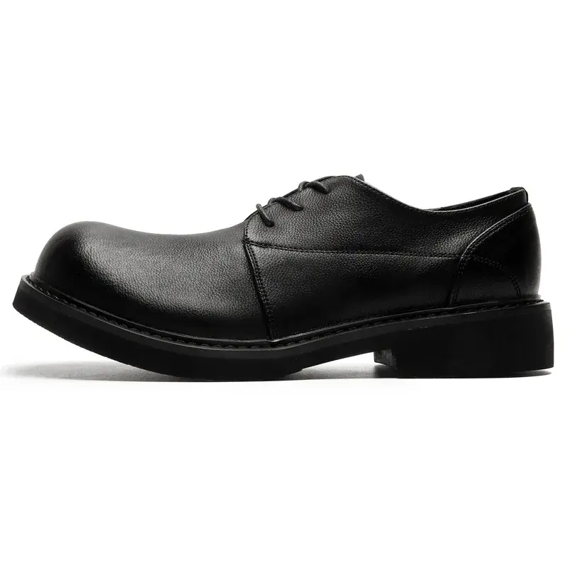 New Men Black Leather Shoes Spring Autumn Vintage British Dress Loafers Office Business Wedding Shoes Designer Shoes Breathable