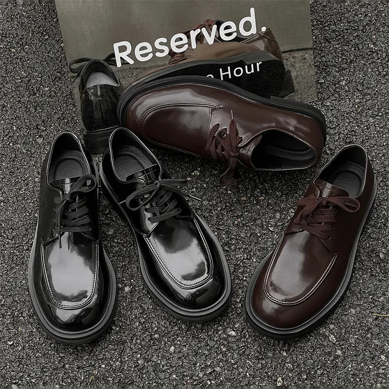 New Spring Summer Casual Men Dress Leather Shoes Business Vintage British Wedding Loafers Designer Shoes Italian Shoes Men