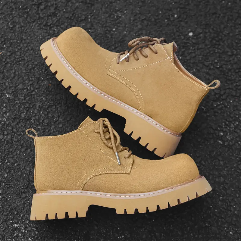 New Vintage British Handmade Men Shoes Tooling Ankle Boots Business Outdoor Desert Boots Wedding Spring Autumn Chelsea Boots
