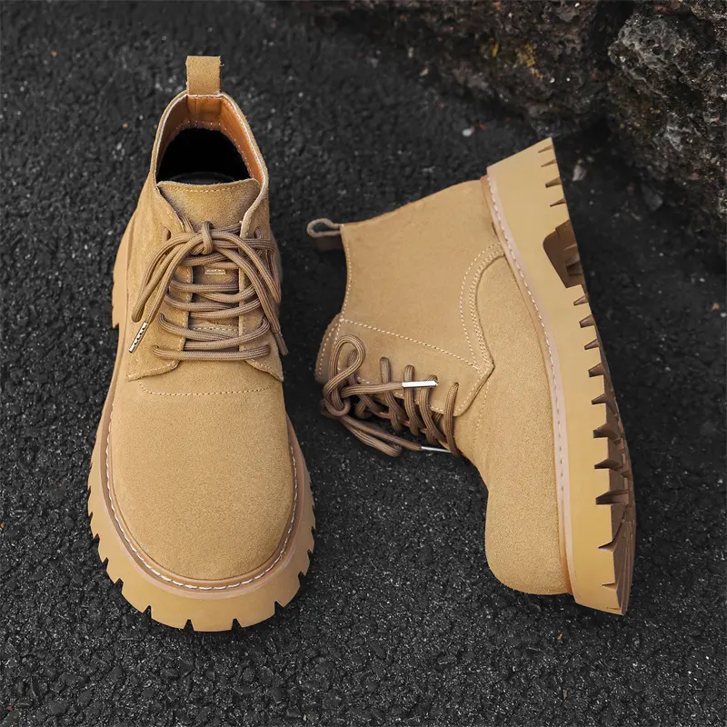New Vintage British Handmade Men Shoes Tooling Ankle Boots Business Outdoor Desert Boots Wedding Spring Autumn Chelsea Boots