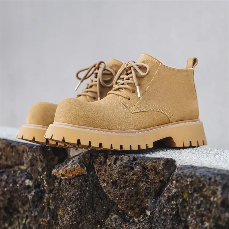 New Vintage British Handmade Men Shoes Tooling Ankle Boots Business Outdoor Desert Boots Wedding Spring Autumn Chelsea Boots
