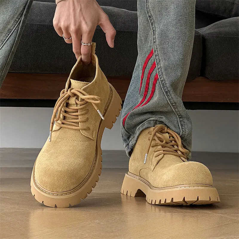 New Vintage British Handmade Men Shoes Tooling Ankle Boots Business Outdoor Desert Boots Wedding Spring Autumn Chelsea Boots