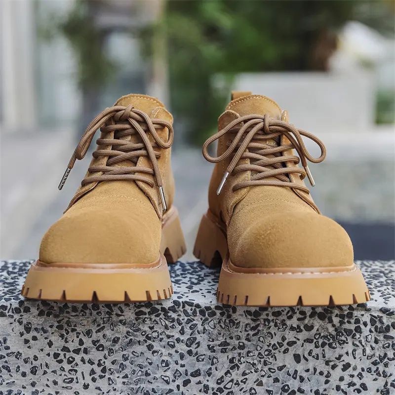 New Vintage British Handmade Men Shoes Tooling Ankle Boots Business Outdoor Desert Boots Wedding Spring Autumn Chelsea Boots