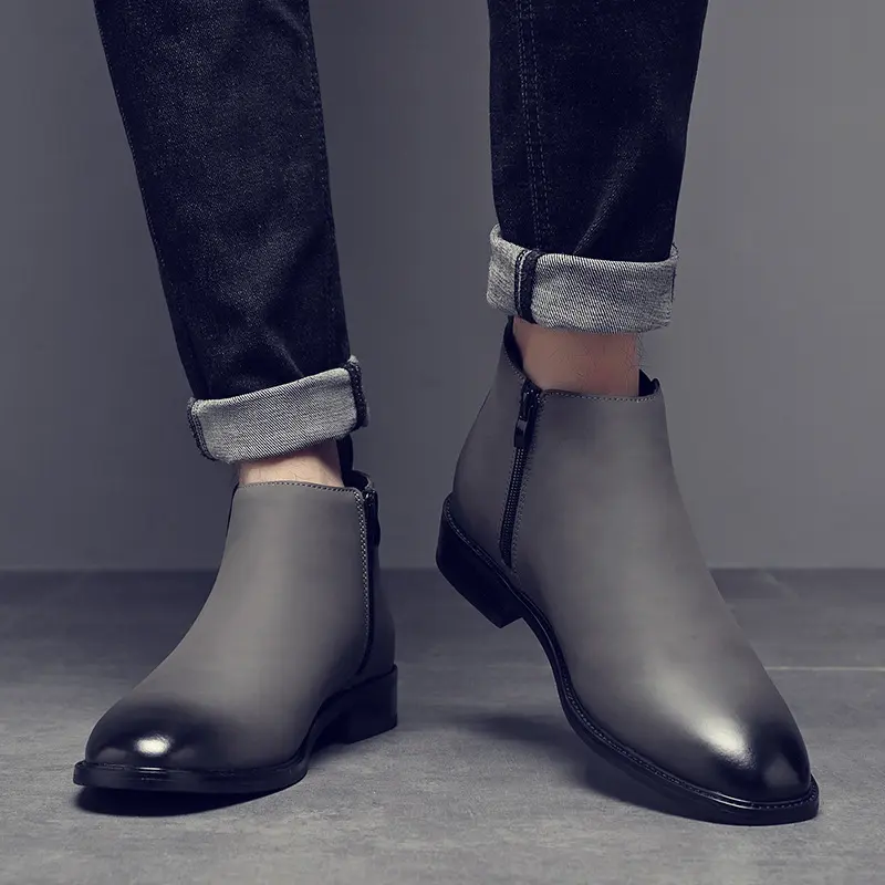 New Vintage British Men Ankle Boots Handmade High Quality Autumn Winter Leather Shoes Outdoor Tooling Boot Business Chelsea Boot