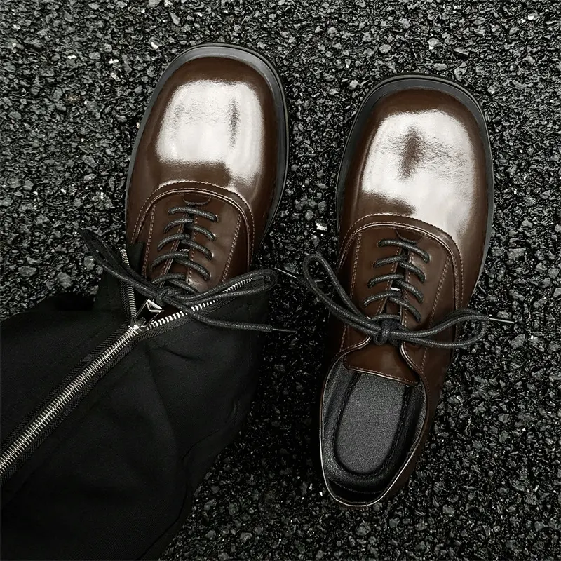 New Fashion Luxury Vintage British Men Casual Leather Shoes Dress Business Loafers Autumn Spring Shoes for Men Zapatos Hombre