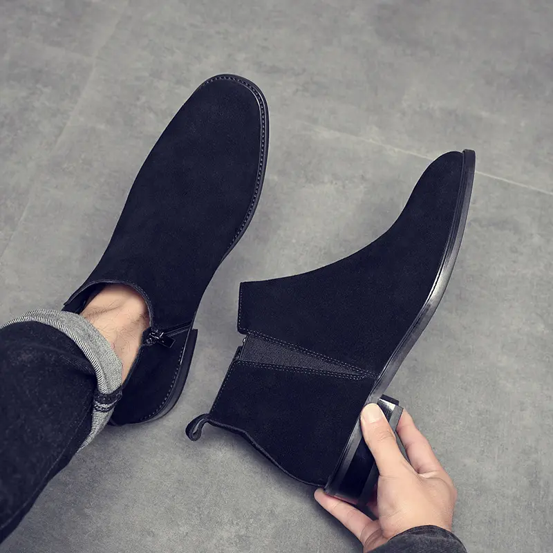 New Vintage British Men Ankle Boots Handmade High Quality Autumn Winter Leather Shoes Outdoor Tooling Boot Business Chelsea Boot