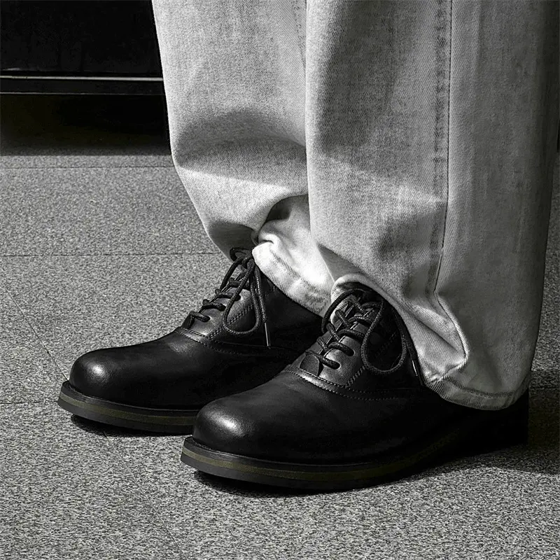 New Fashion Luxury Vintage British Men Casual Leather Shoes Dress Business Loafers Autumn Spring Shoes for Men Zapatos Hombre