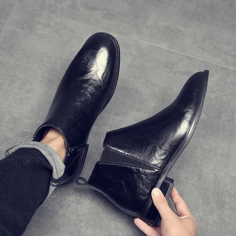 New Vintage British Men Ankle Boots Handmade High Quality Autumn Winter Leather Shoes Outdoor Tooling Boot Business Chelsea Boot