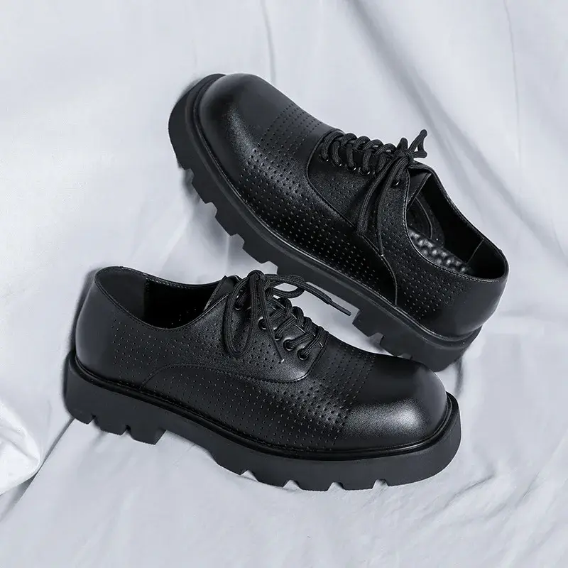 Casual Men Shoes Breathable Formal Dress Leather Shoes Spring Autumn Business British Loafers Designer Wedding Height Increasing