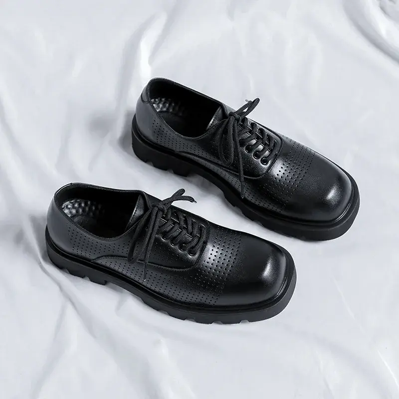 Casual Men Shoes Breathable Formal Dress Leather Shoes Spring Autumn Business British Loafers Designer Wedding Height Increasing