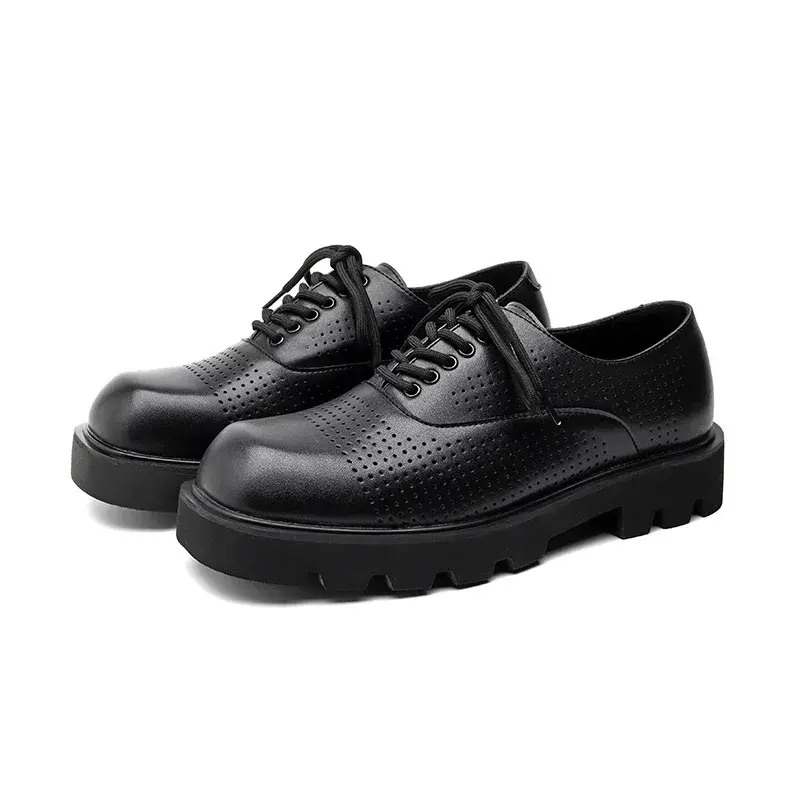 Casual Men Shoes Breathable Formal Dress Leather Shoes Spring Autumn Business British Loafers Designer Wedding Height Increasing