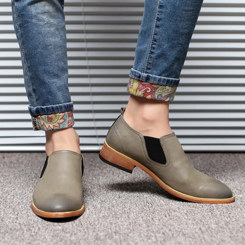 Yomior Luxury Brand Genuine Leather Men Sexy Wedding Dress Shoes Male Banquet Party Formal Oxfords Flats Slip-on Casual Shoes