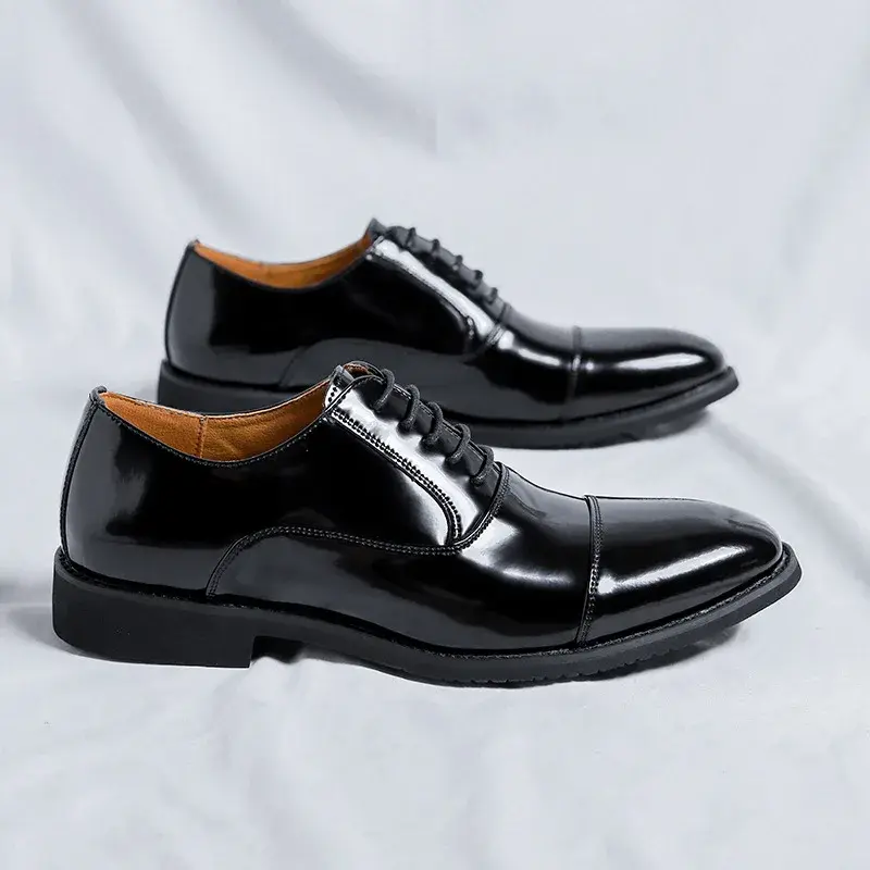 New Luxury black Designer Shoes Men Vintage Dress Shoes Formal Business Leather Shoes Work Suit Wedding Oxfords Pointed Toe
