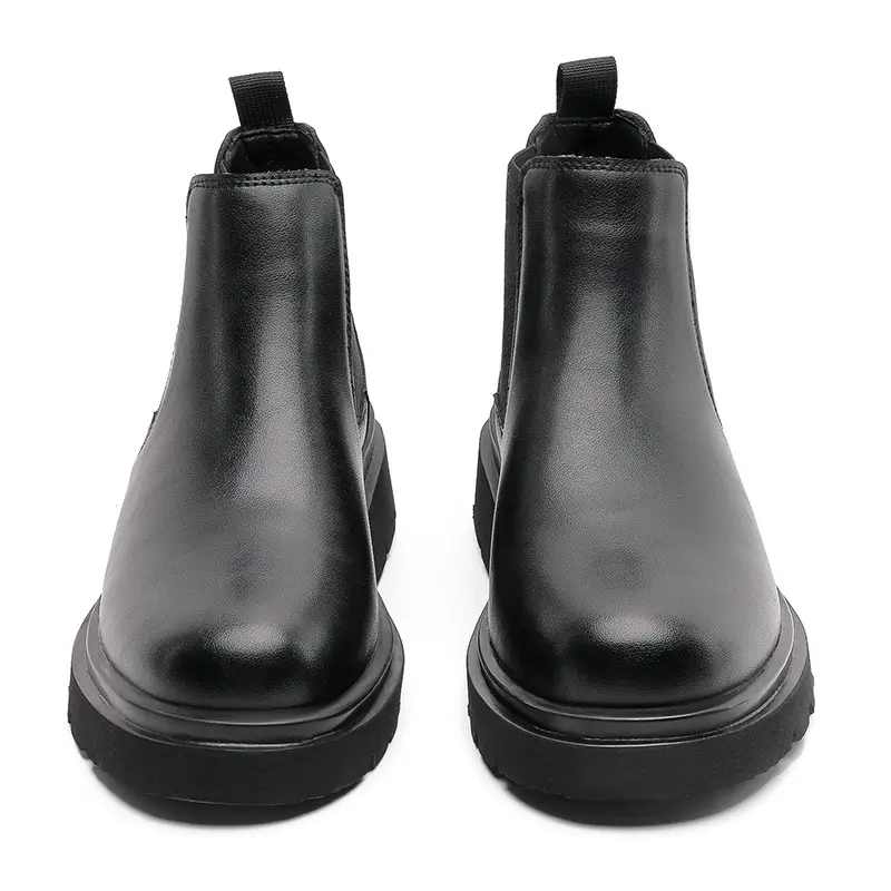 New Black Luxury Fashion Men Casual Leather Shoes Autumn Spring Outdoor Tooling Dress Ankle Boots Wedding Business Chelsea Boots
