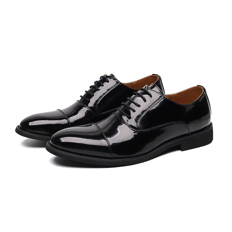 New Luxury black Designer Shoes Men Vintage Dress Shoes Formal Business Leather Shoes Work Suit Wedding Oxfords Pointed Toe