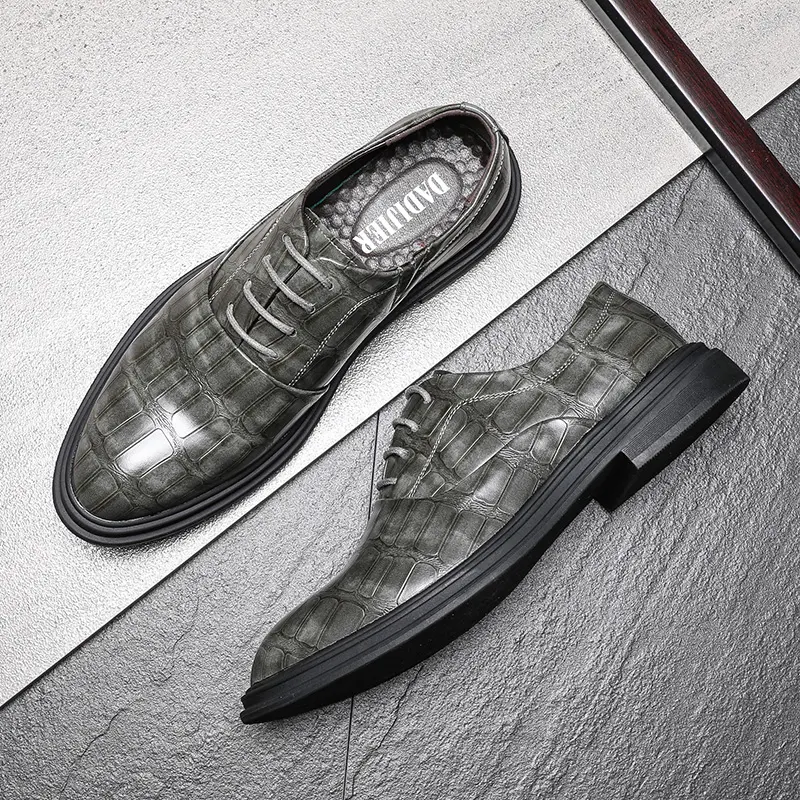 New Vintage Italian Casual Men Shoes Spring Autumn Formal Dress Leather Shoes Business Wedding Oxfords Loafers High Quality