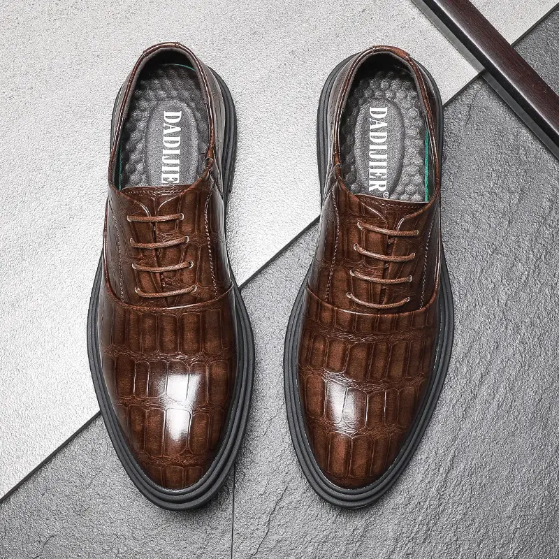 New Vintage Italian Casual Men Shoes Spring Autumn Formal Dress Leather Shoes Business Wedding Oxfords Loafers High Quality