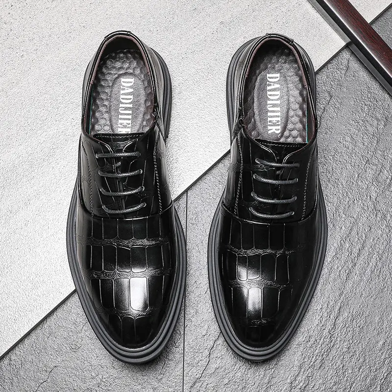New Vintage Italian Casual Men Shoes Spring Autumn Formal Dress Leather Shoes Business Wedding Oxfords Loafers High Quality