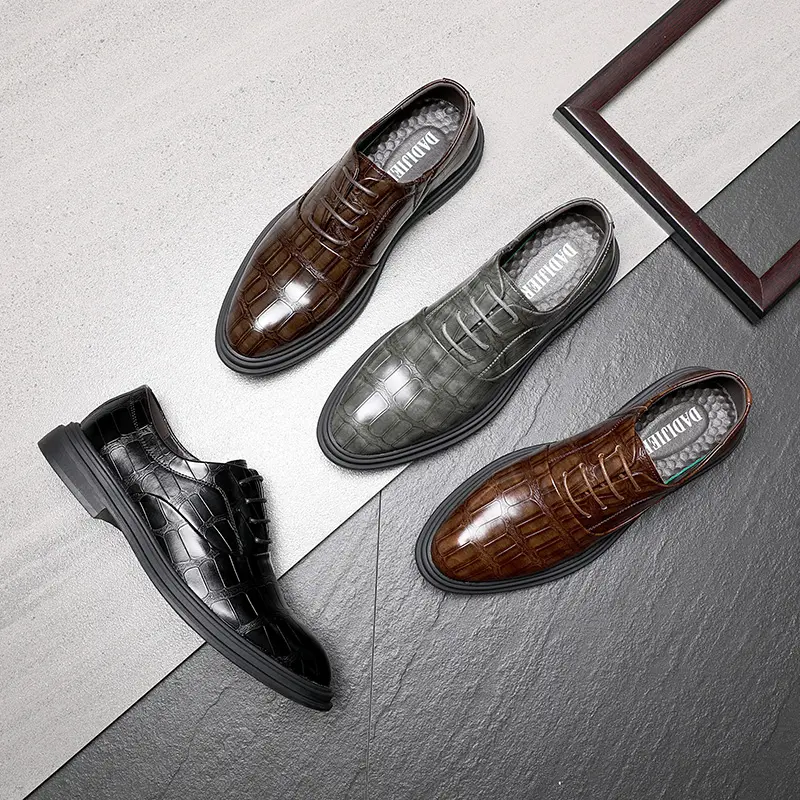 New Vintage Italian Casual Men Shoes Spring Autumn Formal Dress Leather Shoes Business Wedding Oxfords Loafers High Quality