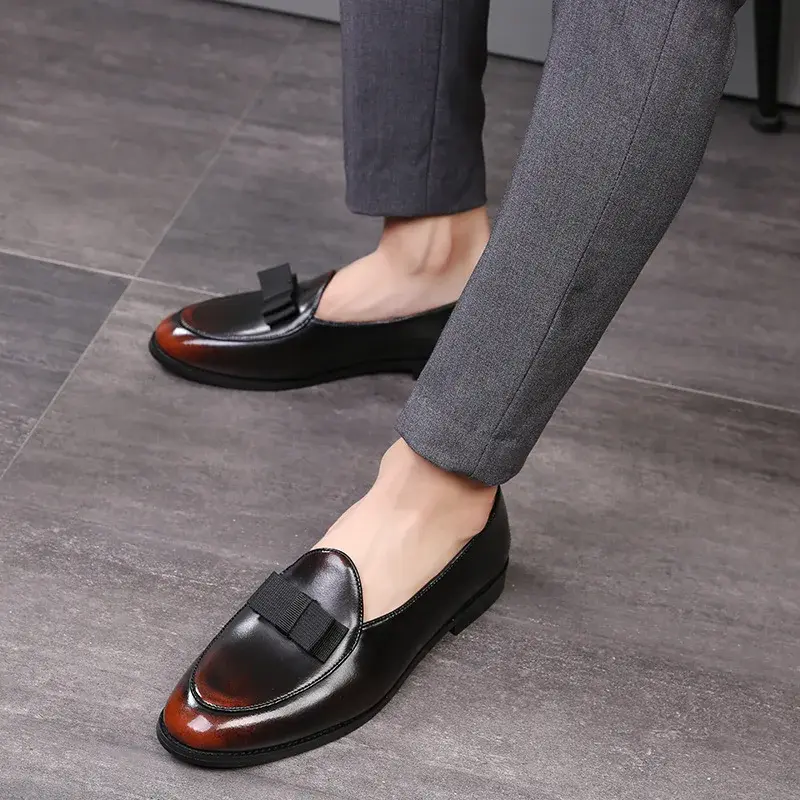 Man Classic Dress Leather Shoes Italian Business Formal Oxfords British Fashion Spring Autumn Business Wedding Shoes Big Size
