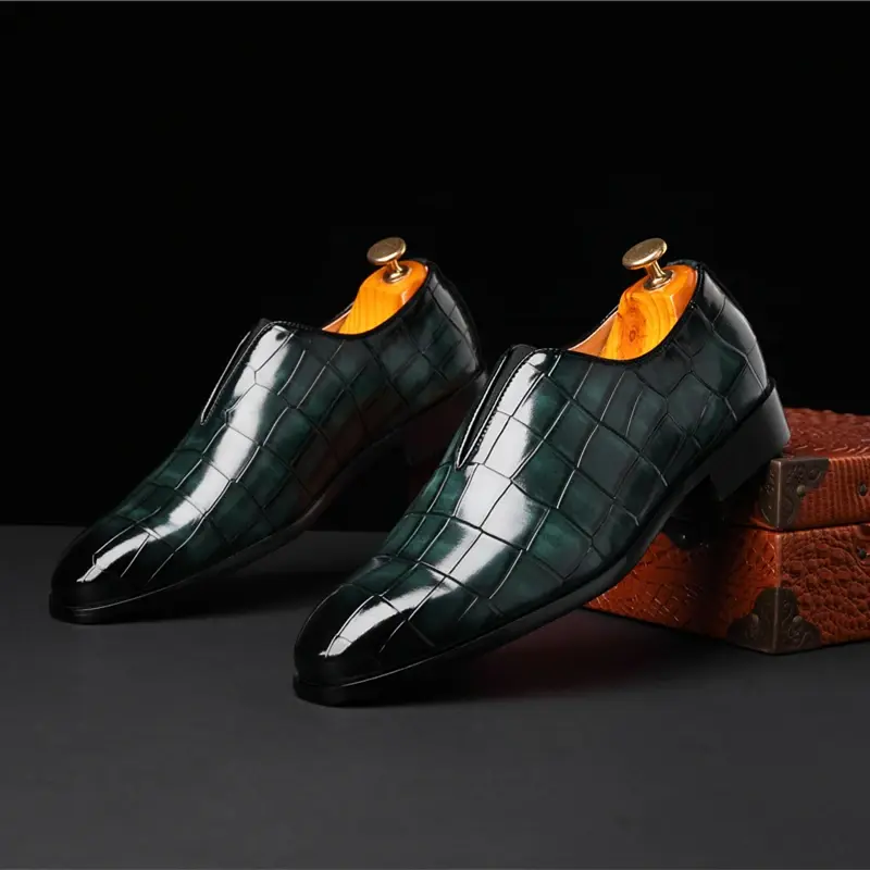 New British Trend Casual Men Shoes Formal Dress Leather Shoes Business High Quality Loafers Slip-On Oxfords Luxury Wedding Shoes