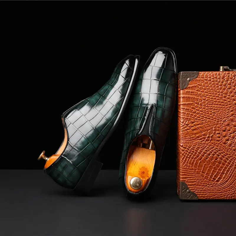 New British Trend Casual Men Shoes Formal Dress Leather Shoes Business High Quality Loafers Slip-On Oxfords Luxury Wedding Shoes
