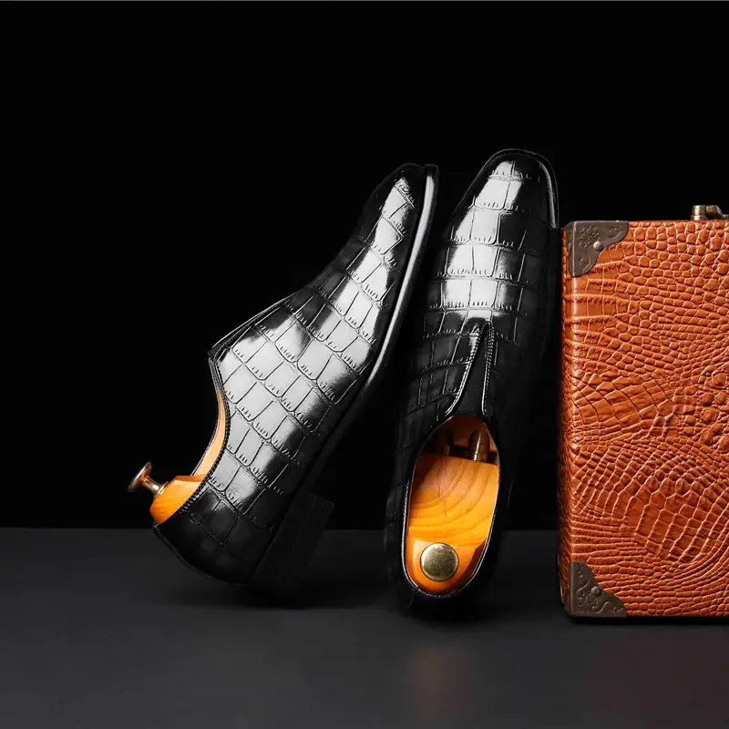 New British Trend Casual Men Shoes Formal Dress Leather Shoes Business High Quality Loafers Slip-On Oxfords Luxury Wedding Shoes