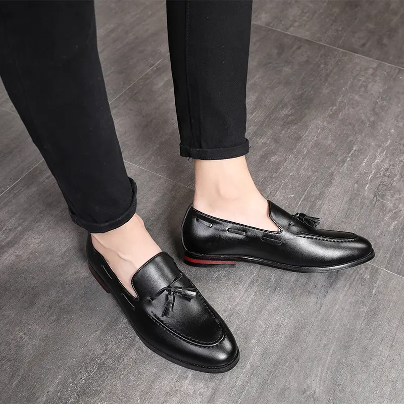 Yomior Autumn British Breathable Men Casual Leather Shoes Fashion Tassel Formal Dress Oxfords Party Wedding Sapato Masculino
