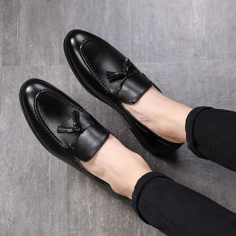 Yomior Autumn British Breathable Men Casual Leather Shoes Fashion Tassel Formal Dress Oxfords Party Wedding Sapato Masculino