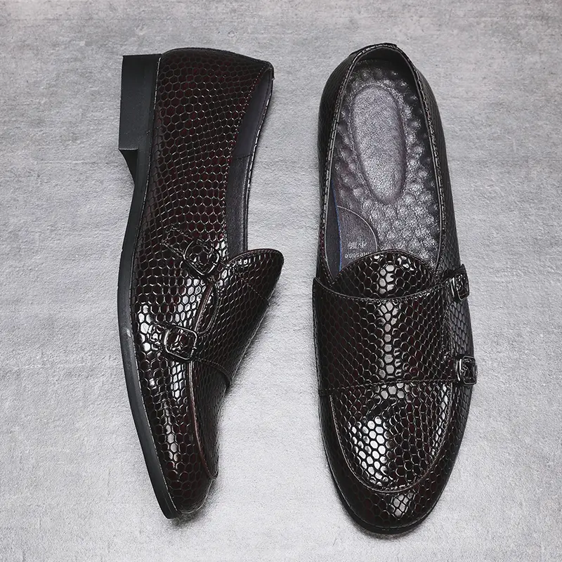 Italian Style Luxury Men Shoes Slip-On Formal Dress Leather Shoes Fashion High Quality Flats Loafers Big Size Wedding Party Shoe