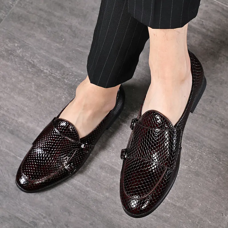 Italian Style Luxury Men Shoes Slip-On Formal Dress Leather Shoes Fashion High Quality Flats Loafers Big Size Wedding Party Shoe