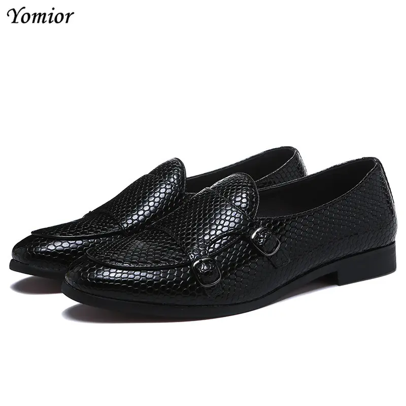 Italian Style Luxury Men Shoes Slip-On Formal Dress Leather Shoes Fashion High Quality Flats Loafers Big Size Wedding Party Shoe